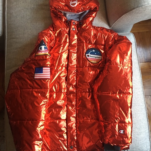 Limited Champion x NASA Metallic Puffer Jacket - Picture 2 of 8